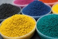 colorful Polymeric dye Plastic pellets Colorant generative AI