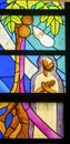 Colorful Doubting St Thomas Stained Glass Basilica Notre Dame Cathedral Tahiti Royalty Free Stock Photo