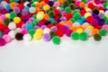 A colorful Pom Pom onwhite background,