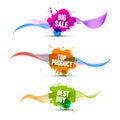 Colorful Pomotion Labels Set. Big Sale, Top Product and Best Buy Icons Royalty Free Stock Photo