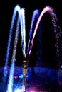 Colorful pond fountain with LED lights