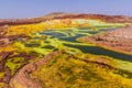 Colorful ponds in the volcanic landscape of Dallol, Danakil depression, Ethiop