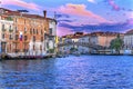 Ponte dell Academia Bridge Sunset Grand Canal Venice Italy Royalty Free Stock Photo