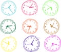 Colorful Poor rough sketch of the watch set