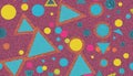 Colorful pop art background consisting of geometric shapes and patterns - ai generated