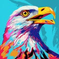 Colorful Pop Art Eagle: A Vibrant Graphic Illustration