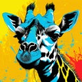 Colorful Pop Art Giraffe With Intense Gaze