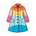Colorful Pop Coat Design: Minimalist, Simple, Vector Graphic