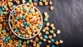 Colorful Popcorn Bowl Royalty Free Stock Photo