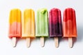 Colorful popsicle displayed against a plain white backdrop, Generative AI Royalty Free Stock Photo