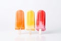 Colorful popsicle displayed against a plain white backdrop, Generative AI Royalty Free Stock Photo