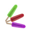 Colorful popsicles isolated on white Royalty Free Stock Photo