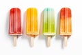 Colorful popsicles isolated on a white background. Top view Royalty Free Stock Photo