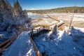 Colorful Porcelain Basin area trail in Yellowstone National Park, Wyoming