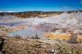 Colorful Porcelain Basin area trail in Yellowstone National Park, Wyoming