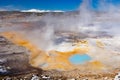 Colorful Porcelain Basin area trail in Yellowstone National Park, Wyoming Royalty Free Stock Photo