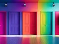 A Colorful portal doors, Generative AI Illustration