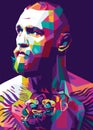 Colorful portrait of Conor Anthony McGregor - an Irish professional mixed martial artist.