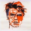 Colorful Portrait Of David In The Style Of Jean-paul Riopelle