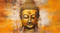 colorful portrait of sacred serene buddha god, buddhism religion concept wallpaper