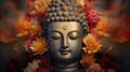 colorful portrait of sacred serene buddha god, buddhism religion concept wallpaper