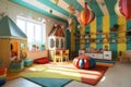 Colorful and Positive Kids' Playroom Generative Ai
