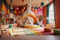 Colorful and Positive Kids' Playroom Generative Ai