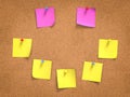 Colorful post its on board