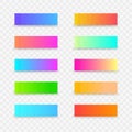 Colorful post note stickers. Sticky note template with gradient on transparent background. Vector sticky tapes with Royalty Free Stock Photo