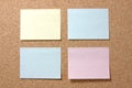 Colorful post-it notes on corkboard