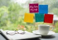 Colorful post it with Work from home word.