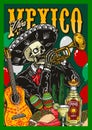 Colorful poster with Mexican musician