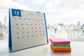 Colorful postit stack with December calendar Royalty Free Stock Photo