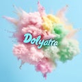 Colorful Powder Explosion with Dolyatra Text Royalty Free Stock Photo
