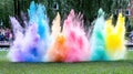 Colorful powder explosion park festival fun Royalty Free Stock Photo