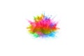 Colorful powder explosion on white background.