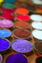 Colorful powder pigments in rows Royalty Free Stock Photo