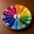 Colorful powders arranged on a decorative Royalty Free Stock Photo