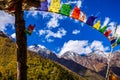 Colorful prayer flags at Chitkul village Royalty Free Stock Photo