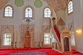 The colorful prayer room of Gazi Husrev Begova Mosque, located in Bascarsija district
