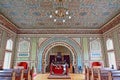 The colorful prayer room inside Ashkenazi Synagogue, located on the left bank of the Miljacka river