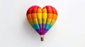 Colorful pride hot air balloon on isolated white background. Generative Ai
