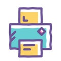 Colorful Printer Doodle Icon