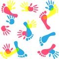 Colorful prints hand and foot