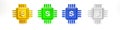 Colorful Processor chip with dollar icon isolated on white background. CPU and a dollar sign. Minimalism concept. 3D