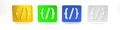 Colorful Programming language syntax icon isolated on white background. Syntax programming file system. Minimalism