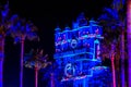 Colorful projections on The Hollywood Tower Hotel at Hollywood Studios 126.