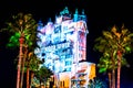Colorful projections on The Hollywood Tower Hotel at Hollywood Studios 289.