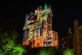 Colorful projections on The Hollywood Tower Hotel at Hollywood Studios 19