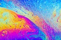 Colorful psychedelic abstract formed by light on the surface of a soap bubble Royalty Free Stock Photo